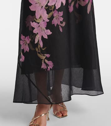 Dawning floral linen and silk gown | Zimmermann