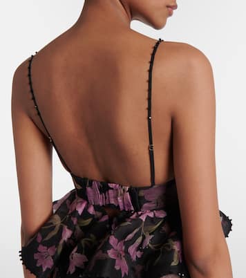 Dawning floral linen and silk gown | Zimmermann