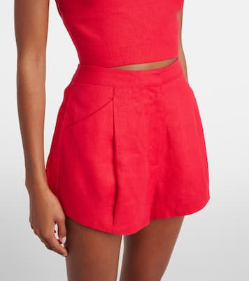 Rosalie high-rise linen shorts | Posse