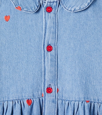 Abito chemisier in denim con ricamo | Mini Rodini