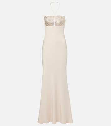 Embellished halterneck silk gown | Roland Mouret