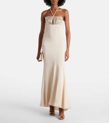 Embellished halterneck silk gown | Roland Mouret