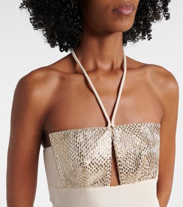 Embellished halterneck silk gown | Roland Mouret