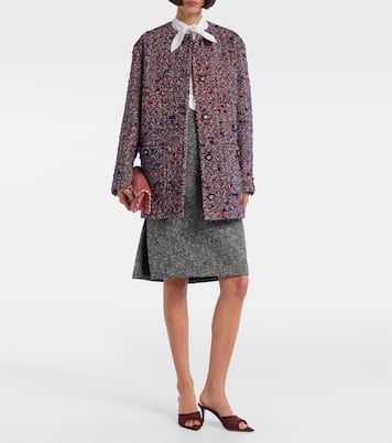 Pointy 70 suede and organza mules | Gianvito Rossi