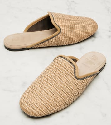 Slippers Monili aus Raffiabast | Brunello Cucinelli