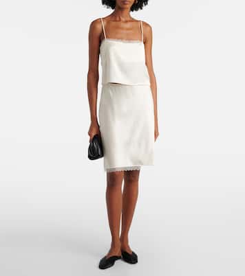 Slipskirt Barb aus Satin mit Spitze | Leset