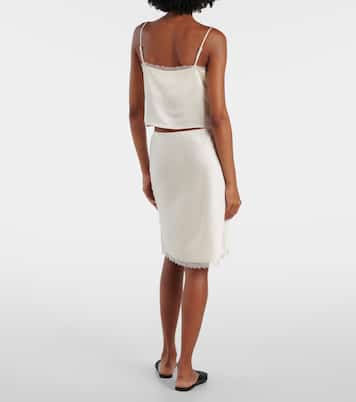 Slipskirt Barb aus Satin mit Spitze | Leset