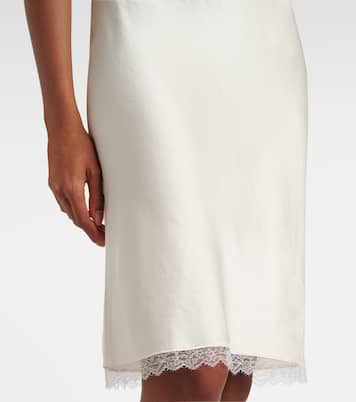 Slipskirt Barb aus Satin mit Spitze | Leset