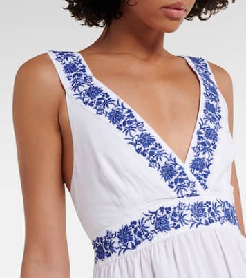 Besticktes Maxikleid Cannes aus Baumwolle | Heidi Klein
