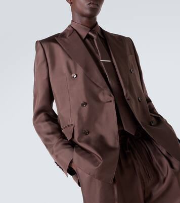 Double-breasted silk twill blazer | Dolce&Gabbana