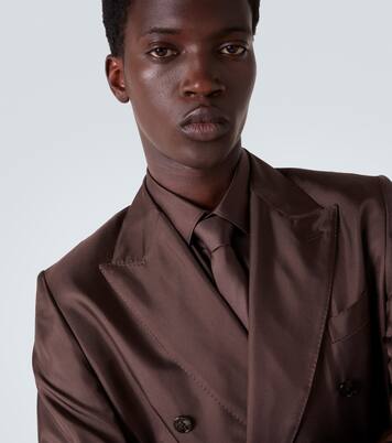 Double-breasted silk twill blazer | Dolce&Gabbana