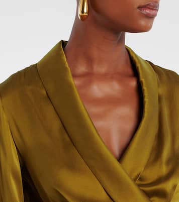 Top envolvente de satén de seda | Zimmermann