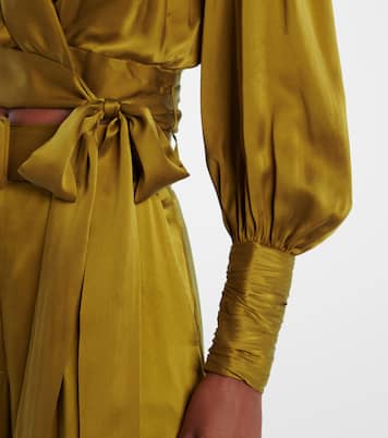 Top envolvente de satén de seda | Zimmermann