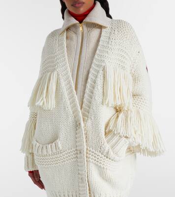 Fringed wool-blend cardigan | Moncler Grenoble