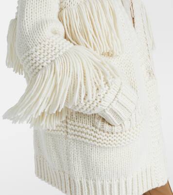 Fringed wool-blend cardigan | Moncler Grenoble
