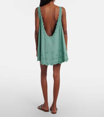Besticktes Minikleid aus Baumwollpopeline | Juliet Dunn