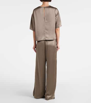Barb satin wide-leg pants | Leset