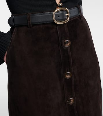 Suede midi skirt | Self-Portrait
