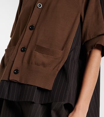 Striped cotton cardigan | Sacai