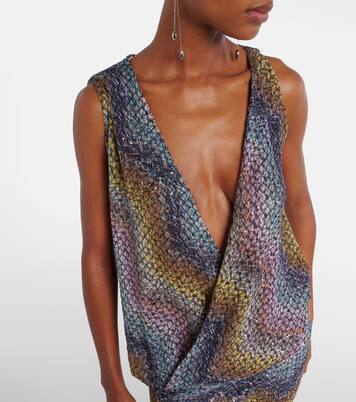 Sequined knitted lamé top | Missoni