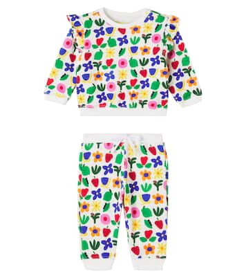 Baby printed cotton-blend sweatshirt and sweatpants set | Fábula