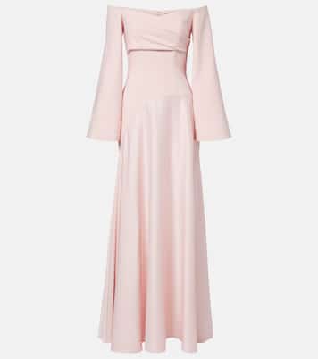Rina satin and crêpe maxi dress | Solace London