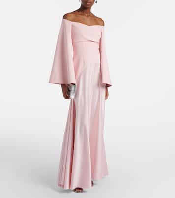 Rina satin and crêpe maxi dress | Solace London