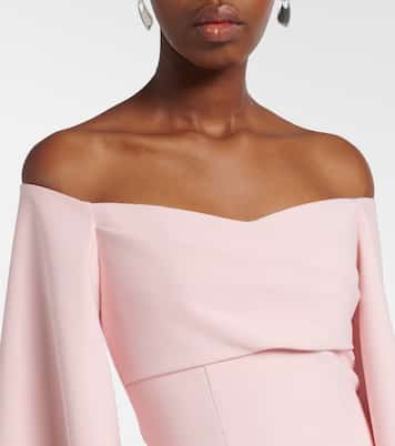 Rina satin and crêpe maxi dress | Solace London