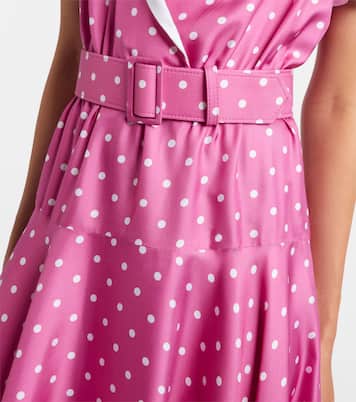 Belted polka-dot silk twill midi dress | Rodarte
