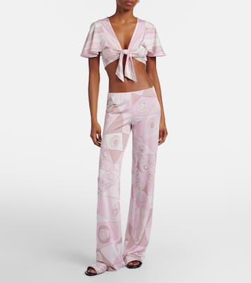 Occhi缎布针织直筒裤 | Pucci