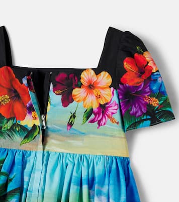 Pleated printed cotton dress | Dolce&Gabbana Kids