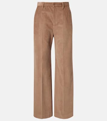 Pantalones anchos de pana de algodón con cuentas Monili | Brunello Cucinelli