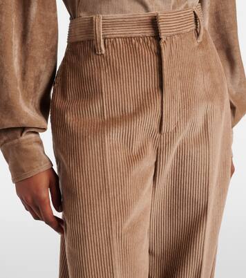 Pantalones anchos de pana de algodón con cuentas Monili | Brunello Cucinelli