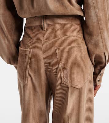 Pantalones anchos de pana de algodón con cuentas Monili | Brunello Cucinelli