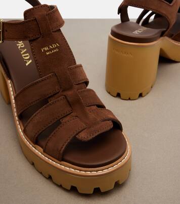 Suede platform sandals | Prada