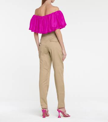 Pantalon slim à taille haute en coton mélangé | Alexandre Vauthier