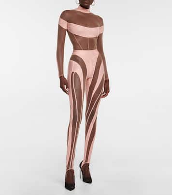 Leggings aus Jersey und Mesh | Mugler