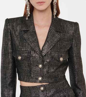Metallic tweed cropped jacket | Alessandra Rich