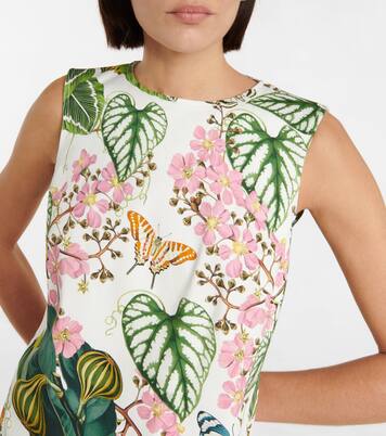 Robe en coton mélangé à fleurs | Oscar de la Renta