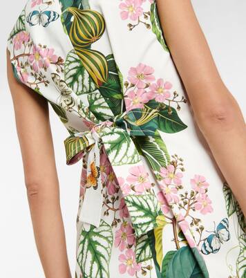 Robe en coton mélangé à fleurs | Oscar de la Renta