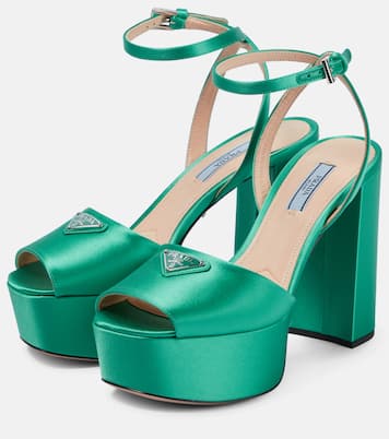 Satin platform sandals | Prada