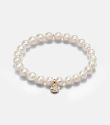 Armband aus Süßwasserperlen mit 14kt Gelbgold (585/1000) und Diamant | Sydney Evan