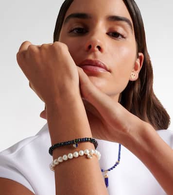 Armband aus Süßwasserperlen mit 14kt Gelbgold (585/1000) und Diamant | Sydney Evan