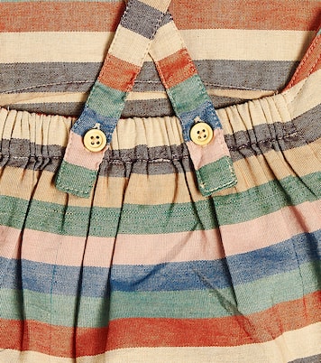 Baby Correa striped cotton overalls | Caramel