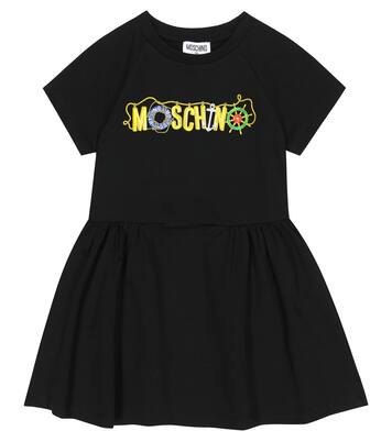 Logo cotton-blend jersey dress | Moschino Kids