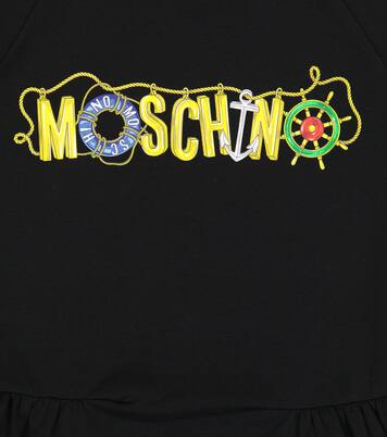 Logo cotton-blend jersey dress | Moschino Kids