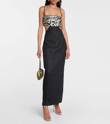 Verziertes Maxikleid Jada aus Leinen | Staud