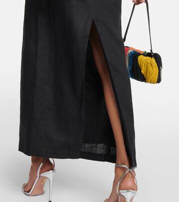 Verziertes Maxikleid Jada aus Leinen | Staud