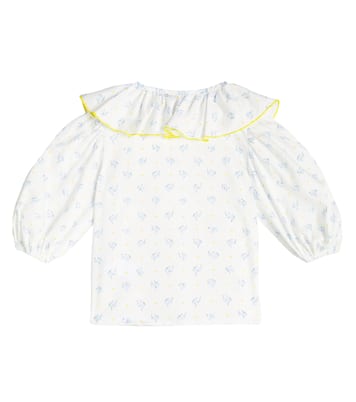 Ruched floral cotton shirt | Paade Mode