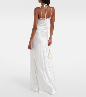 Bridal Robe aus Seide mit Spitze | Rodarte